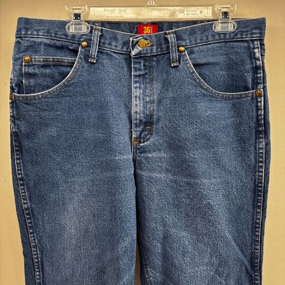 Wrangler Jeans Mens 34x30 Blue Denim Slim Fit Western Cowboy 36MWZPD Pants - Picture 8 of 8